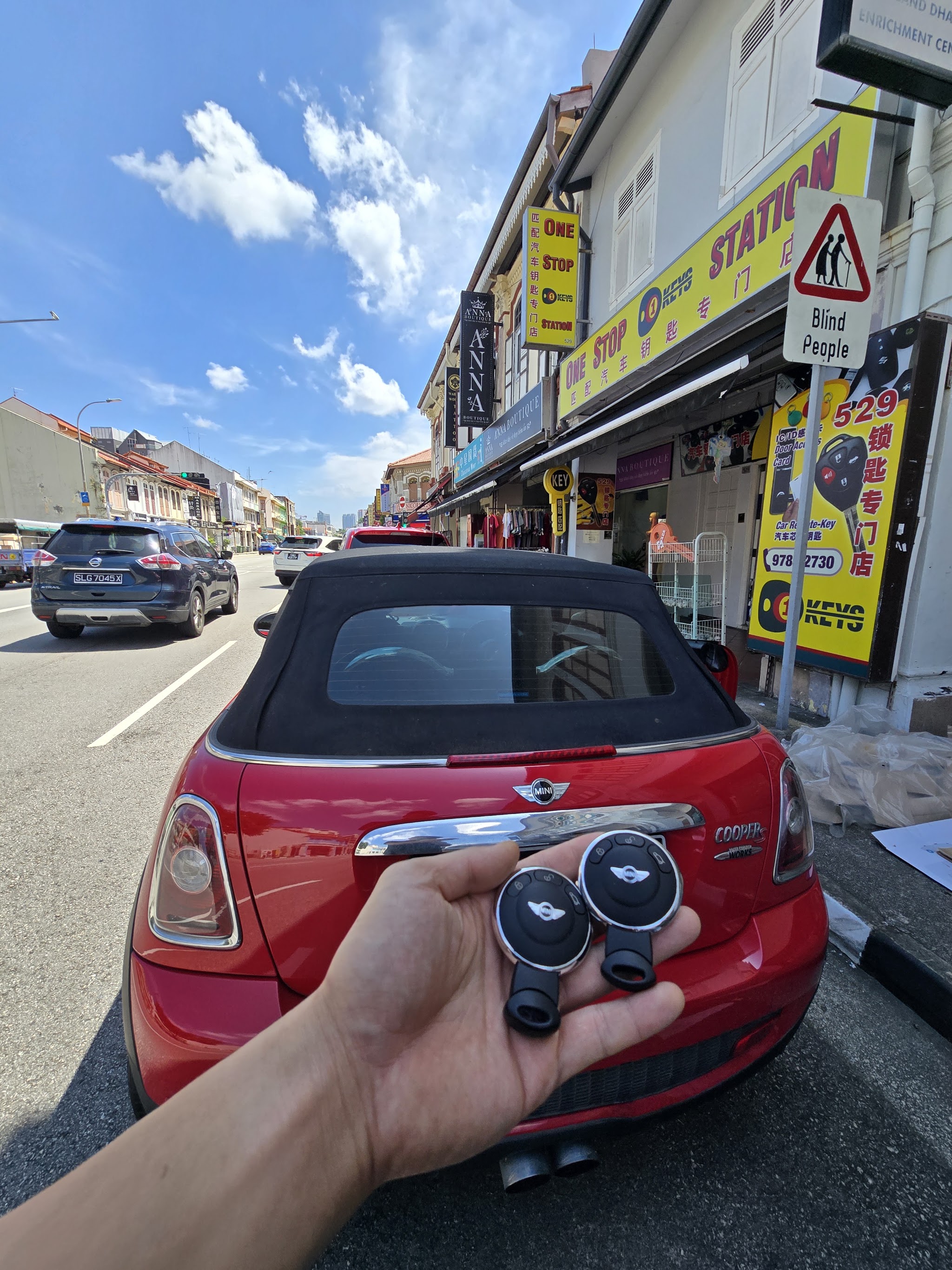 A car key photographed at the shop